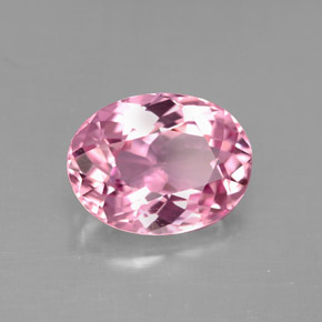 Turmalina rosa natural de 3,18 ct, corte óvalo, VS