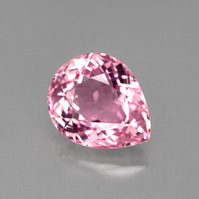 Turmalina rosa natural de 3,21 ct, en forma de pera, VVS-VS