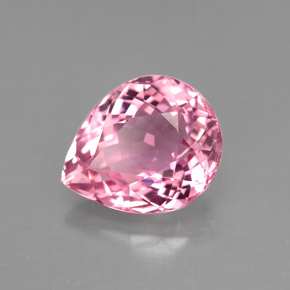 Turmalina rosa natural de 3,21 ct, en forma de pera, VVS-VS