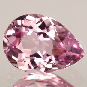 Turmalina rosa natural de 1,85 ct, en forma de pera, IF