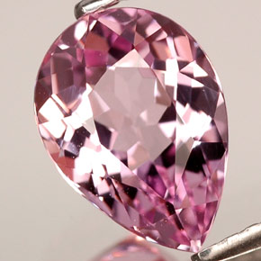 Turmalina rosa natural de 1,85 ct, en forma de pera, IF