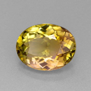 Turmalina multicolor natural de 3,67 ct, corte óvalo, VVS
