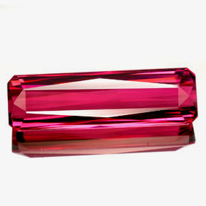 Turmalina rosa natural de 10,98 ct, corte esmeralda, VVS