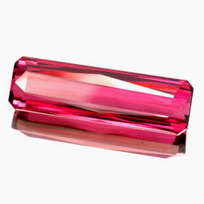 Turmalina rosa natural de 10,98 ct, corte esmeralda, VVS