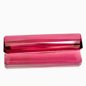 Turmalina rosa natural de 10,98 ct, corte esmeralda, VVS
