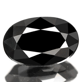 Turmalina negro natural de 0,83 ct, corte óvalo, opaco