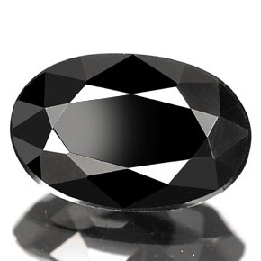 Turmalina negro natural de 0,83 ct, corte óvalo, opaco