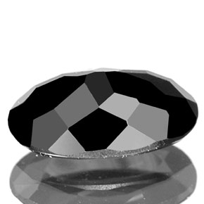 Turmalina negro natural de 0,83 ct, corte óvalo, opaco