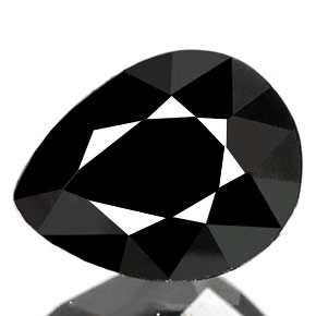 Turmalina negro natural de 0,83 ct, en forma de pera, opaco