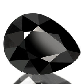 Turmalina negro natural de 0,83 ct, en forma de pera, opaco