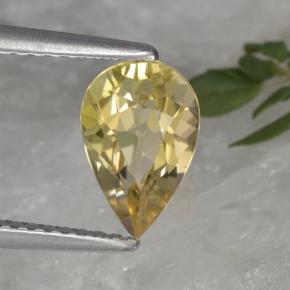Turmalina amarillo natural de 1,44 ct, en forma de pera, VVS-VS