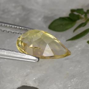Turmalina amarillo natural de 1,44 ct, en forma de pera, VVS-VS