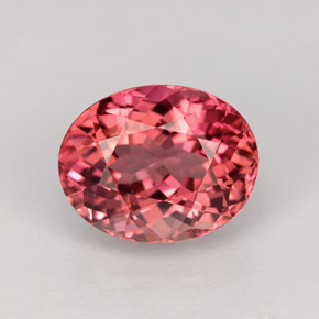Turmalina rosa natural de 3,09 ct, corte óvalo, VVS