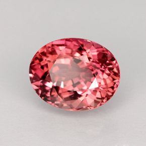 Turmalina rosa natural de 3,09 ct, corte óvalo, VVS