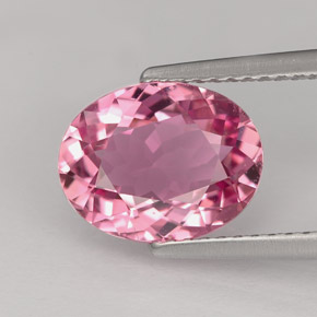 Turmalina rosa natural de 2,40 ct, corte óvalo, VVS