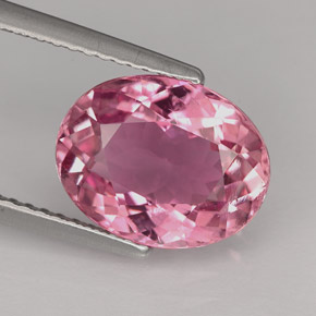 Turmalina rosa natural de 3,41 ct, corte óvalo, VS-SI