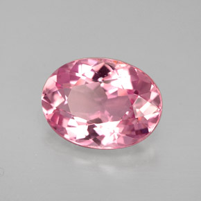 Turmalina rosa natural de 2,60 ct, corte óvalo, VVS-VS