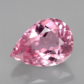 Turmalina rosa natural de 2,25 ct, en forma de pera, VS