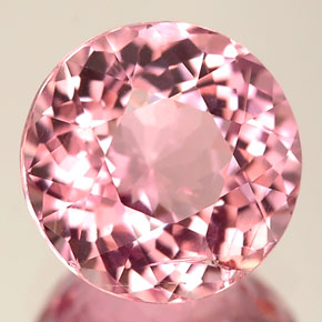 Turmalina rosa natural de 2,02 ct, corte redondo, VS