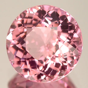 Turmalina rosa natural de 2,02 ct, corte redondo, VS