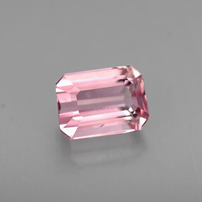 Turmalina rosa natural de 0,94 ct, corte esmeralda, VS-SI