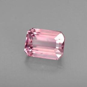 Turmalina rosa natural de 0,94 ct, corte esmeralda, VS-SI