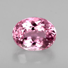 Turmalina rosa natural de 1,69 ct, corte óvalo, VVS