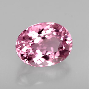Turmalina rosa natural de 1,69 ct, corte óvalo, VVS