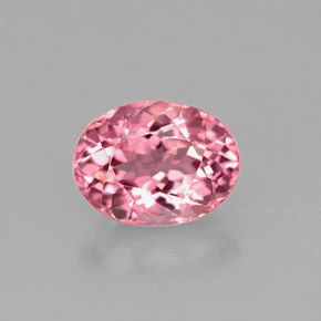 Turmalina rosa natural de 1,67 ct, corte óvalo, VVS
