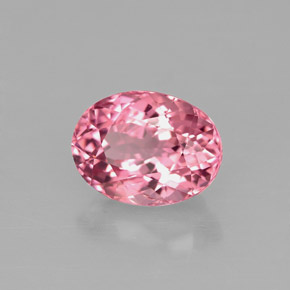 Turmalina rosa natural de 1,67 ct, corte óvalo, VVS