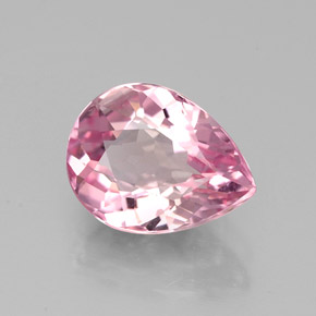 Turmalina rosa natural de 1,77 ct, en forma de pera, VVS-VS