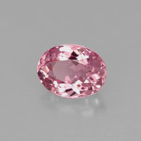 Turmalina rosa natural de 1,42 ct, corte óvalo, VVS