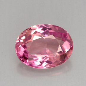 Turmalina rosa natural de 3,15 ct, corte óvalo, VS