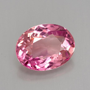 Turmalina rosa natural de 3,15 ct, corte óvalo, VS