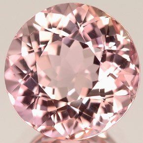 Turmalina rosa natural de 3,35 ct, corte redondo, VVS
