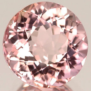 Turmalina rosa natural de 3,35 ct, corte redondo, VVS