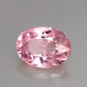 Turmalina rosa natural de 2,79 ct, corte óvalo, VS