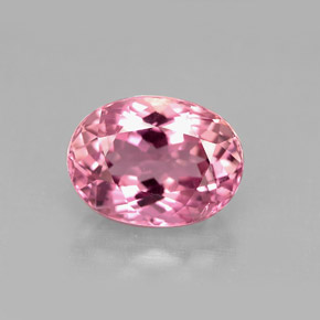 Turmalina rosa natural de 3,41 ct, corte óvalo, VS