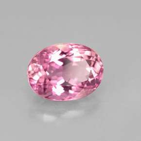Turmalina rosa natural de 3,41 ct, corte óvalo, VS