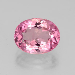 Turmalina rosa natural de 3,25 ct, corte óvalo, VVS-VS