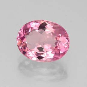 Turmalina rosa natural de 3,25 ct, corte óvalo, VVS-VS