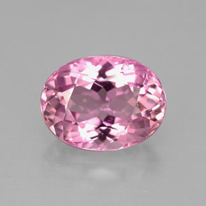 Turmalina rosa natural de 3,61 ct, corte óvalo, VVS-VS
