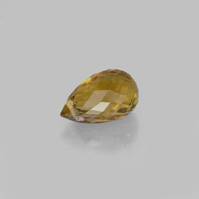 Turmalina amarillo natural de 0,83 ct, briolette, VS