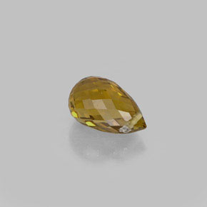 Turmalina amarillo natural de 0,83 ct, briolette, VS