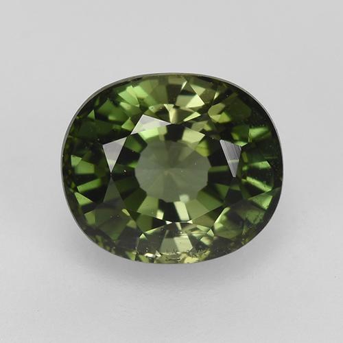 Turmalina verde natural de 1,53 ct, corte óvalo, VVS-VS