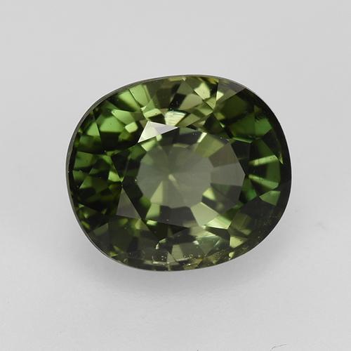Turmalina verde natural de 1,53 ct, corte óvalo, VVS-VS