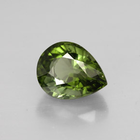 Turmalina verde natural de 1,85 ct, en forma de pera, VS