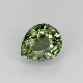Turmalina verde natural de 1,29 ct, en forma de pera, VVS