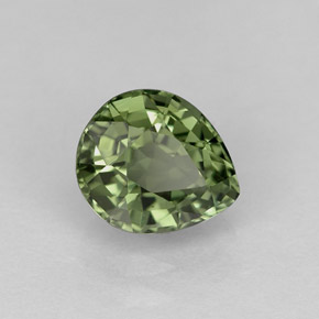 Turmalina verde natural de 1,29 ct, en forma de pera, VVS