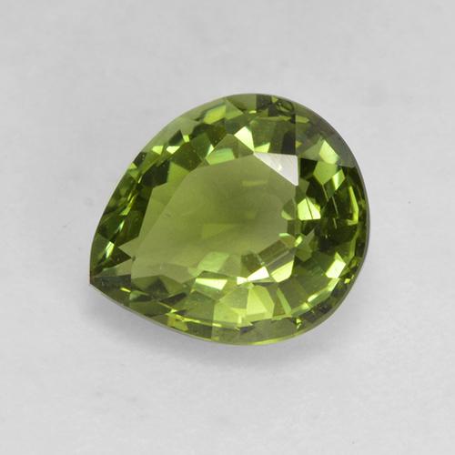 Turmalina verde natural de 1,19 ct, en forma de pera, VVS-VS